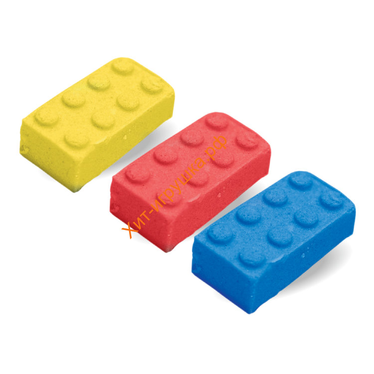 Тянущийся пластилин Эластик Кубики желтый, синий, красный, пресс-форма 360 г PE0421